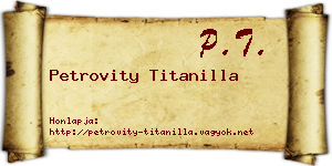 Petrovity Titanilla névjegykártya